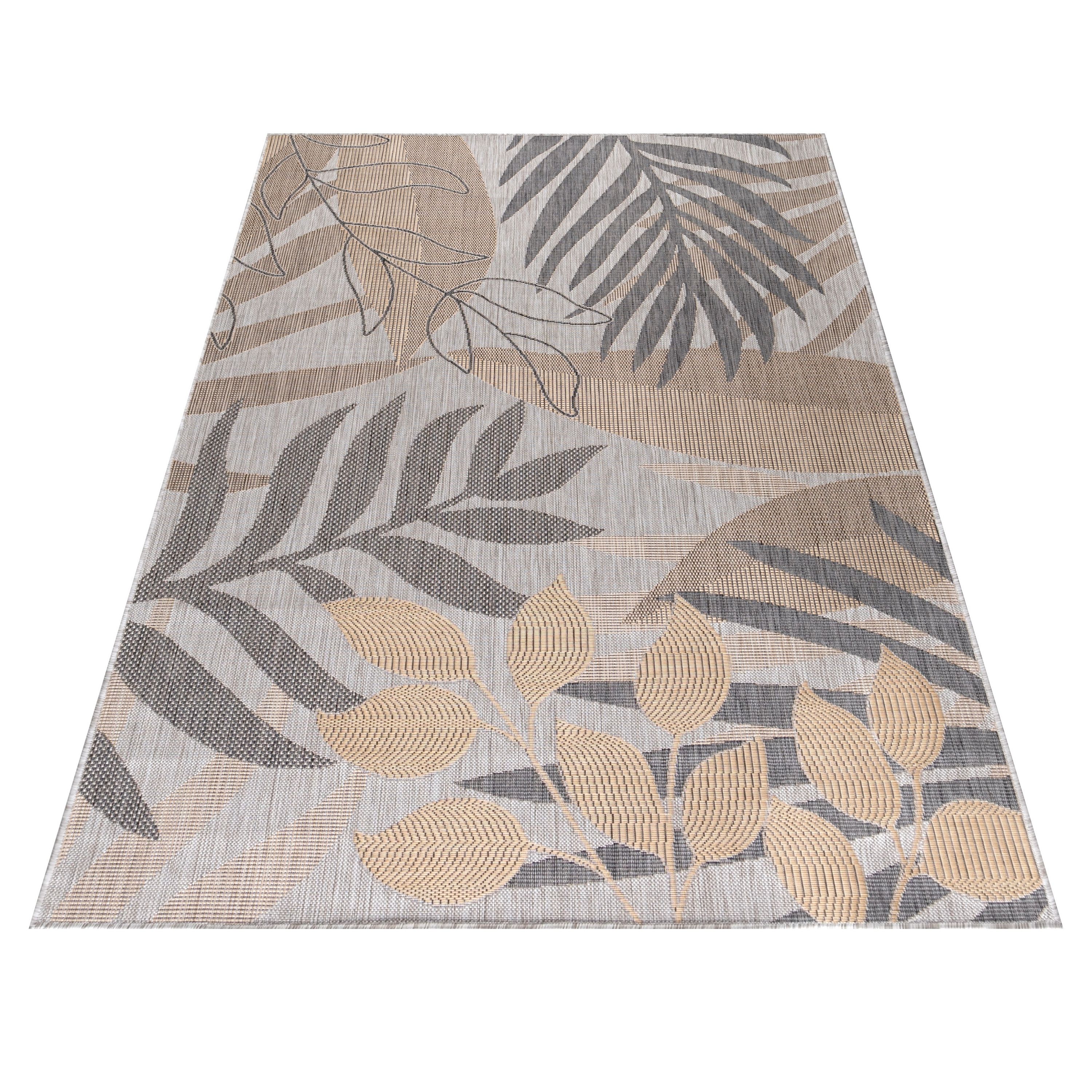 Indoor &amp; Outdoor Rug Palm Tree Design Flat Weave Kitchen Rug Balcony Patio