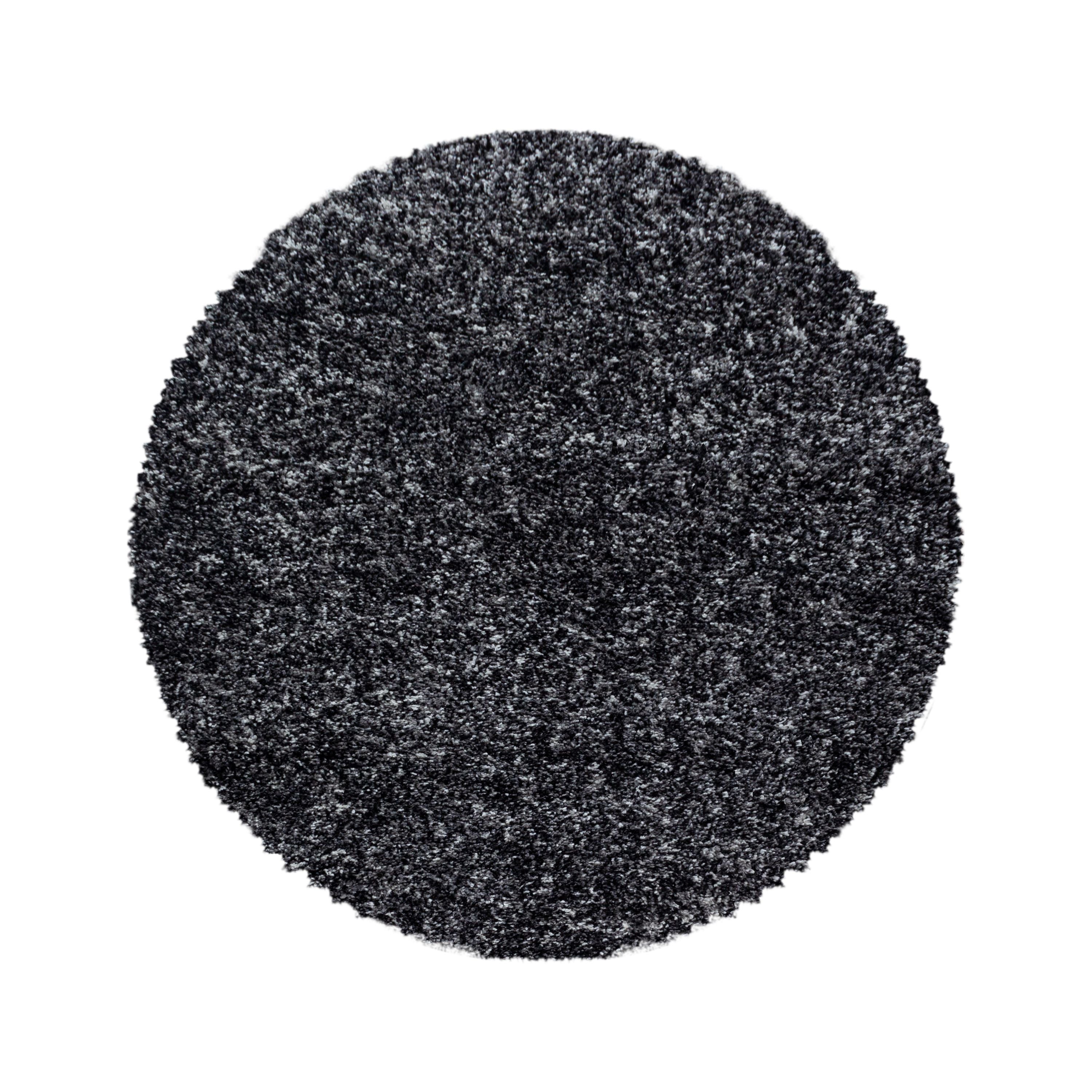 Round deep pile shaggy rug mottled design vintage style carpet living room