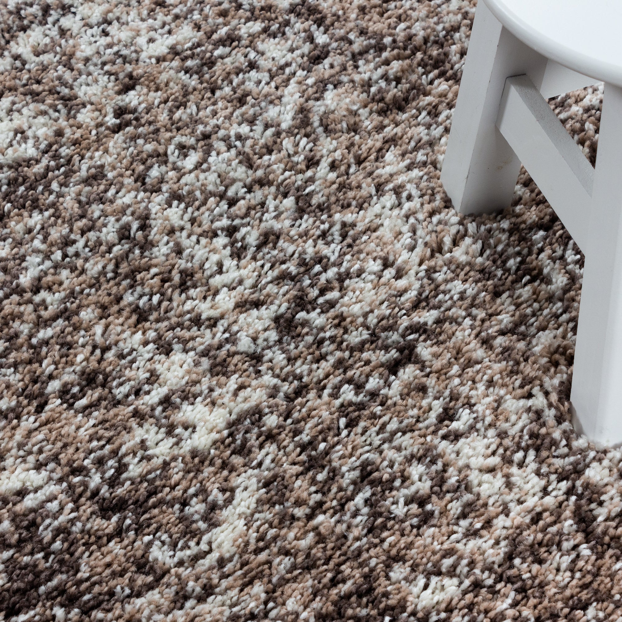 Hochflor Shaggy Teppich Meliert Design Teppich Vintage-Stil Teppich Wohnzimmer