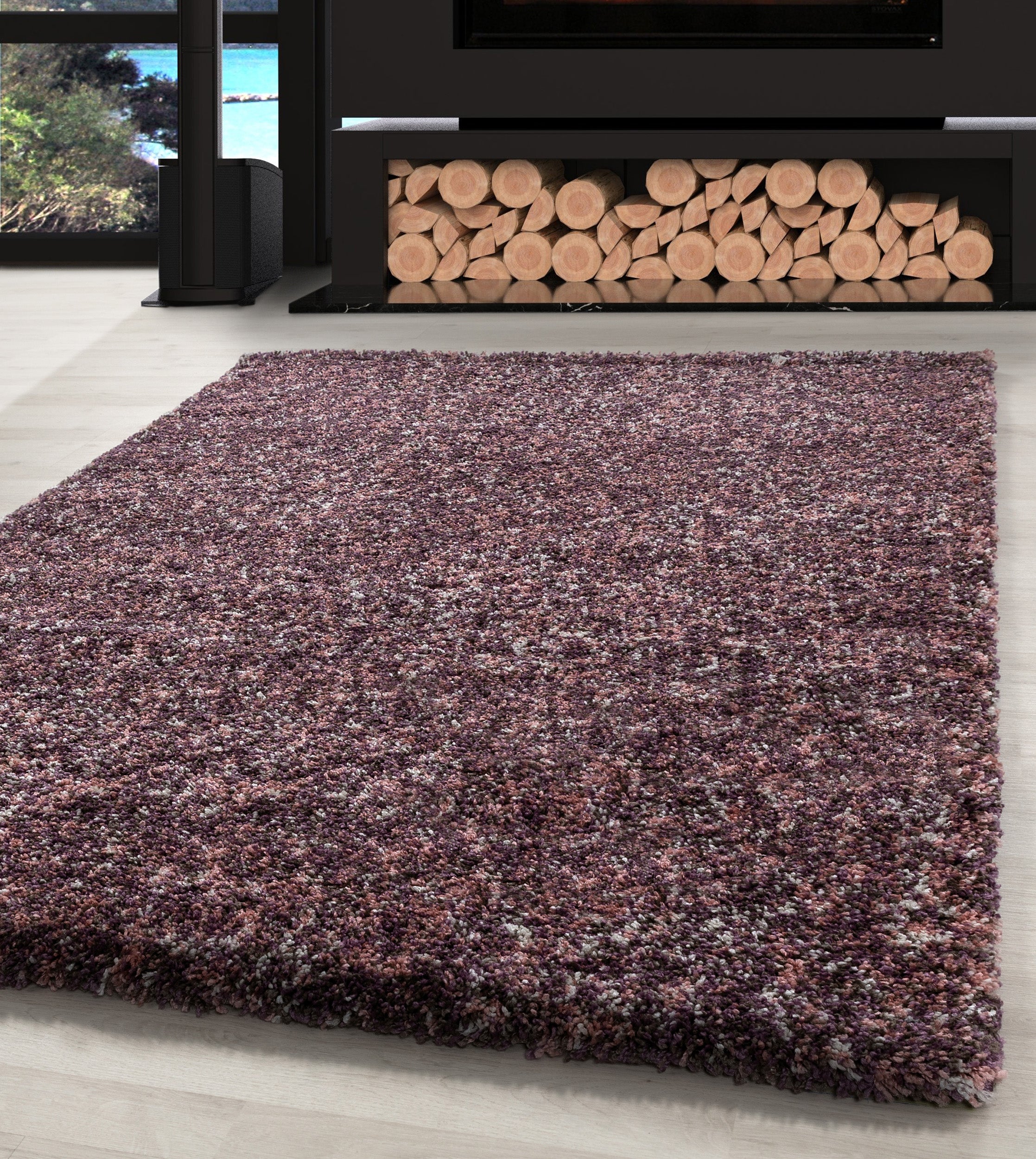 Deep pile carpet mottled design shaggy carpet vintage style carpet living room