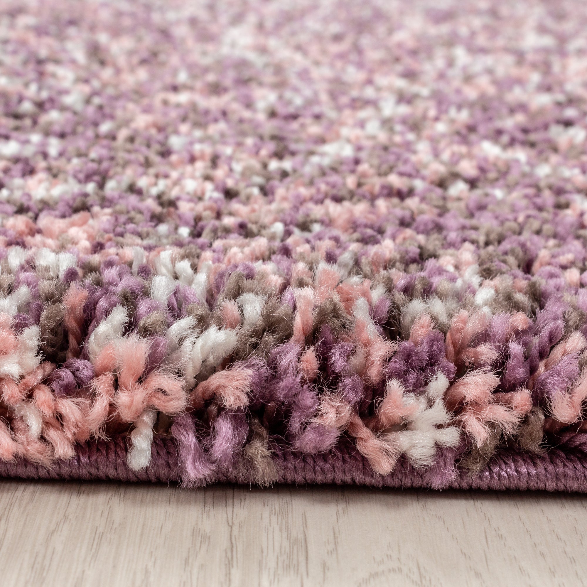 Runder Hochflor Shaggy Teppich Meliert Design Vintage-Stil Teppich Wohnzimmer