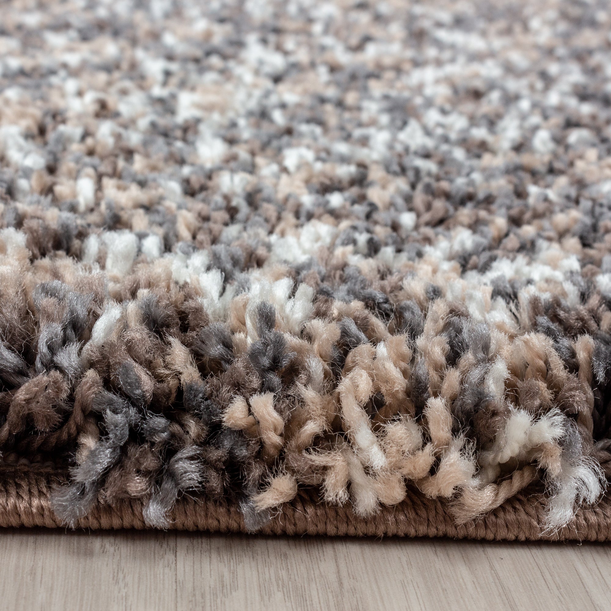 Runder Hochflor Shaggy Teppich Meliert Design Vintage-Stil Teppich Wohnzimmer