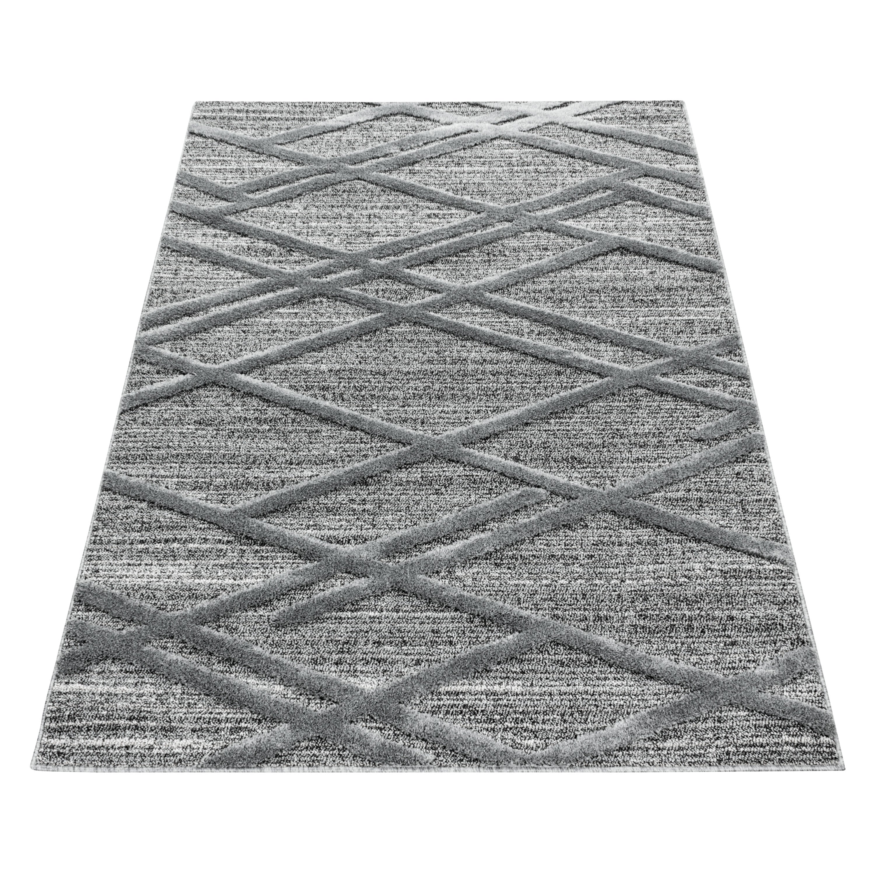 Teppich Wohnzimmer Boho Design Hoch-Tief Effekt 3D Optik Skandinavische Stil
