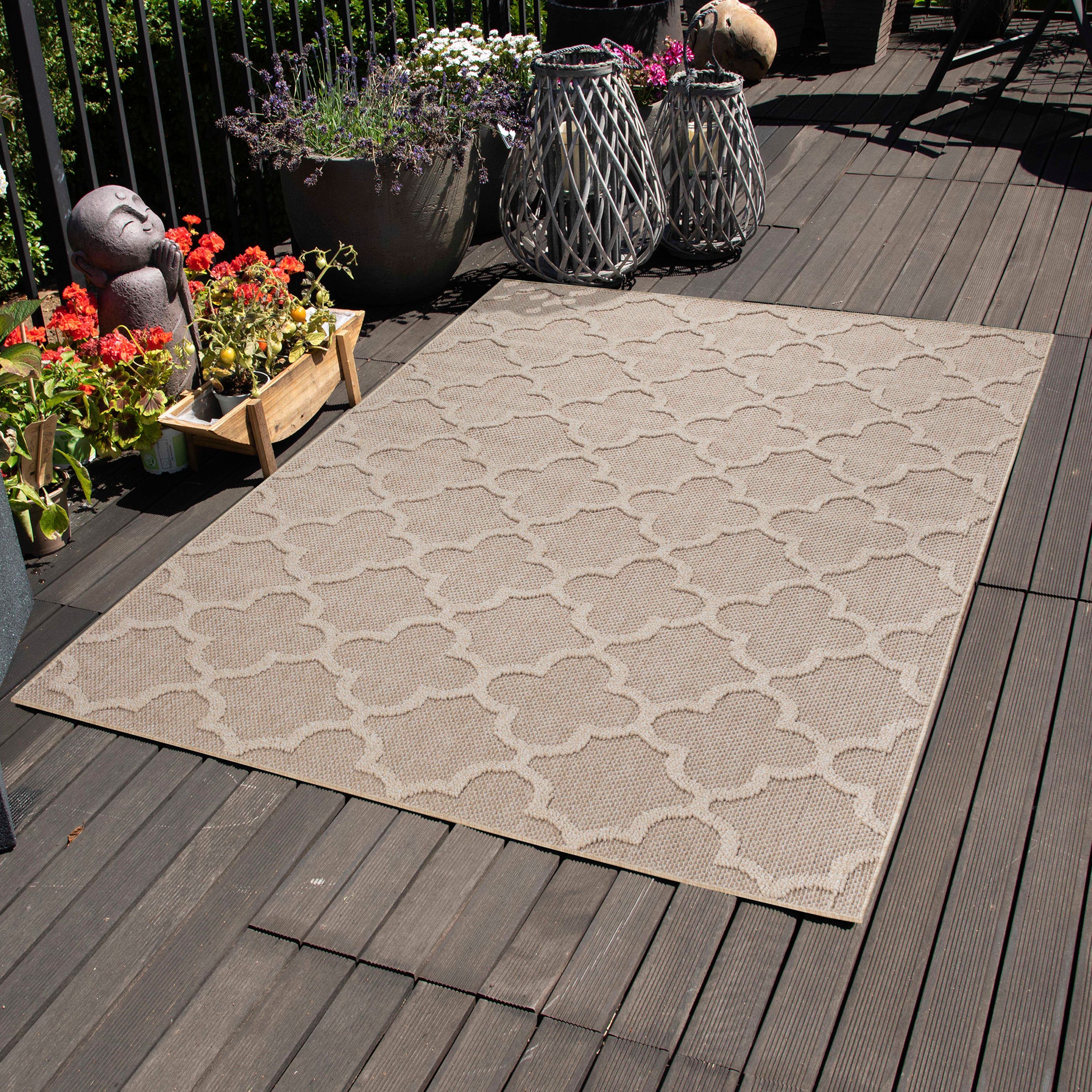 Tapis intérieur &amp; extérieur résistant aux intempéries design scandinave pour cuisines, balcons, terrasses