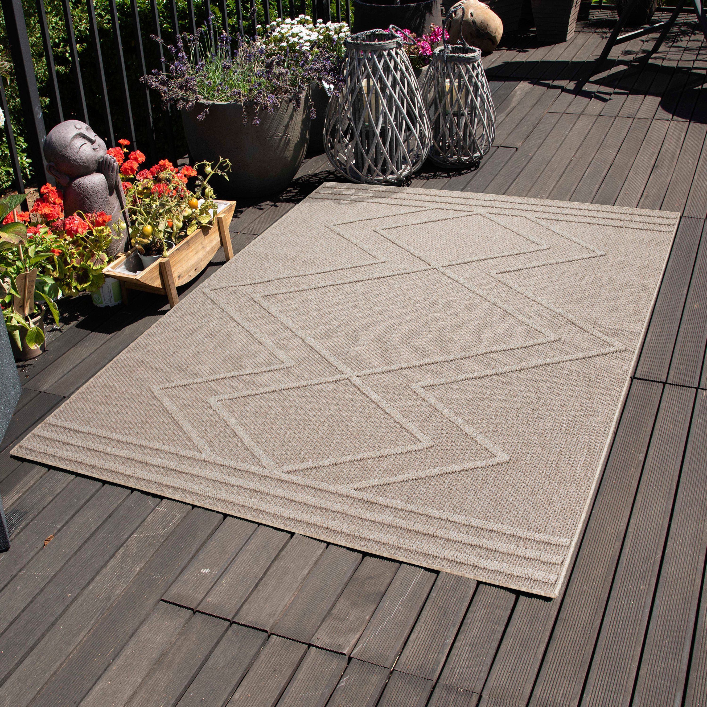 Tapis d'intérieur et d'extérieur résistant aux intempéries, design bohème pour cuisine, balcon, patio, jardin