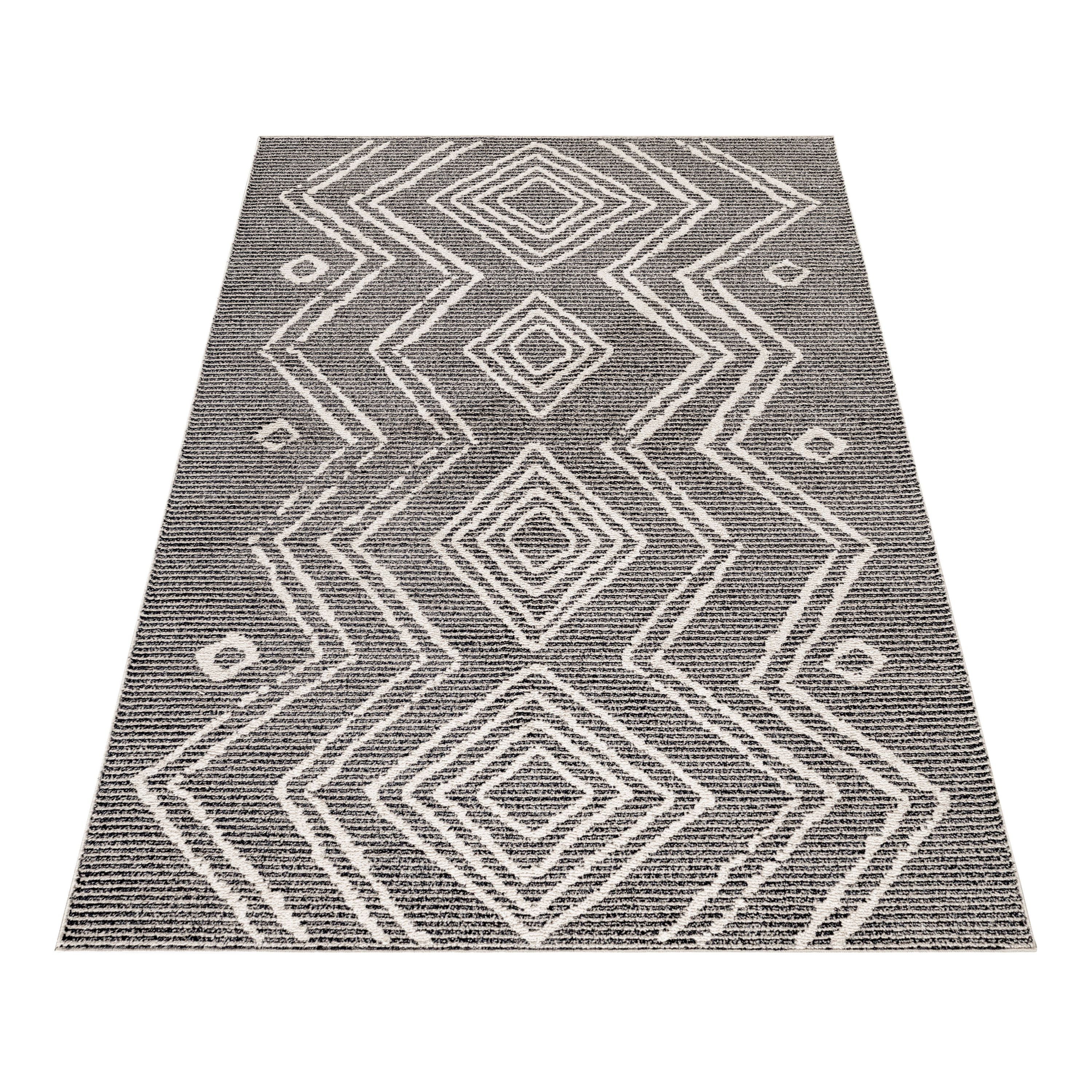Kurzflor Teppich Wohnzimmer Berber Design Skandinavische Stil Natur Optik