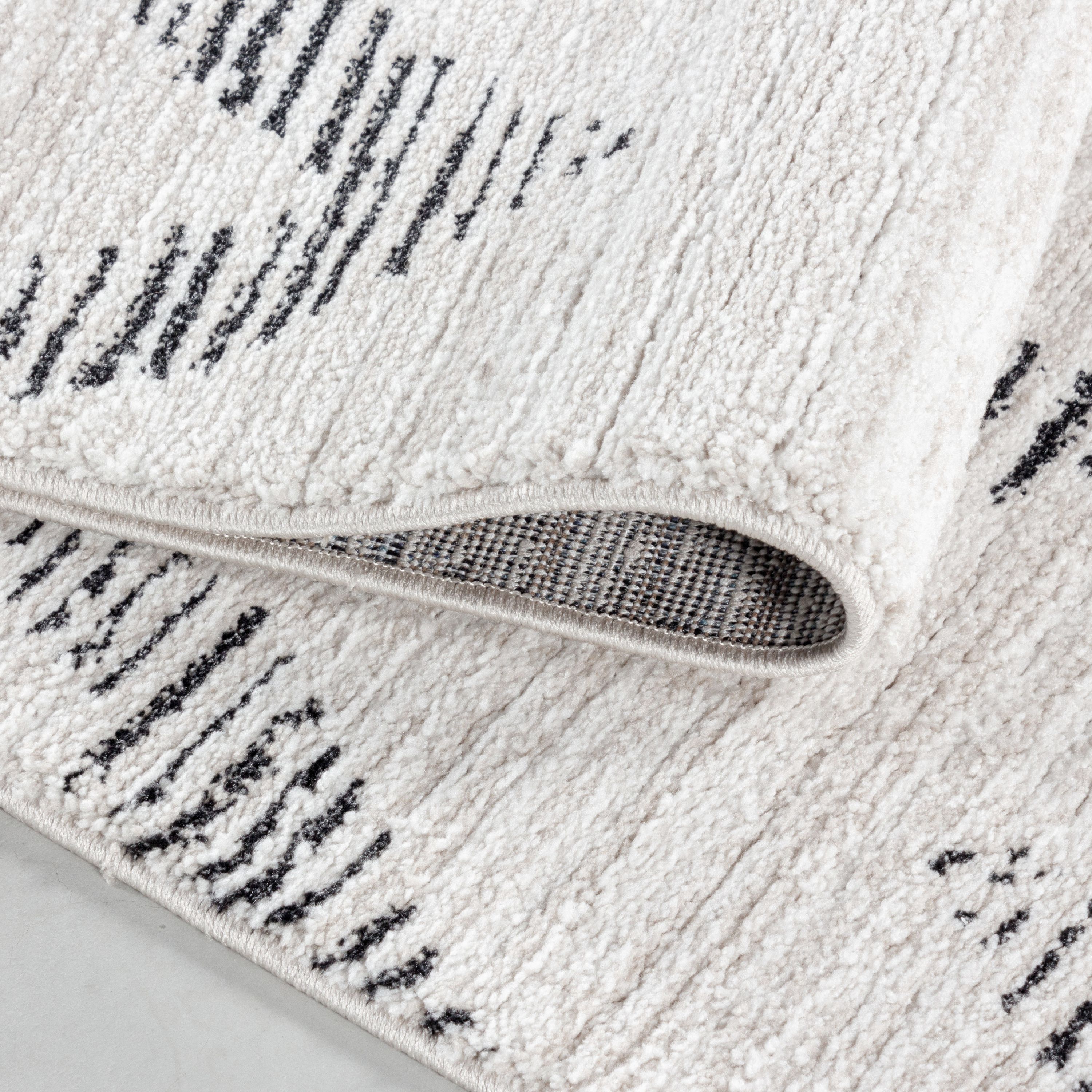 Tapis à poils courts salon tapis design scandinave style bohème aspect naturel