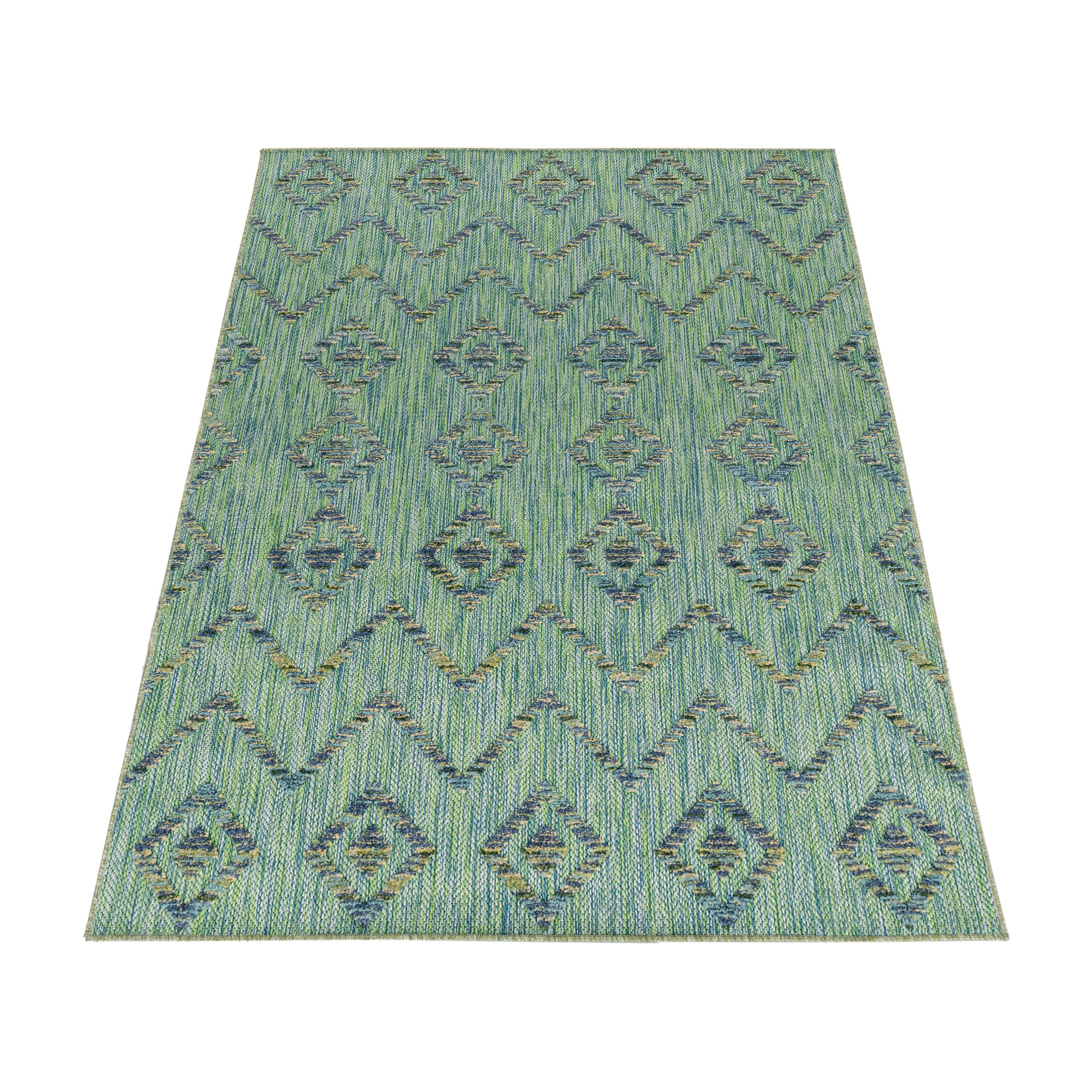 Indoor &amp; Outdoor Rug Weatherproof Boho Design Kitchen Balcony Patio