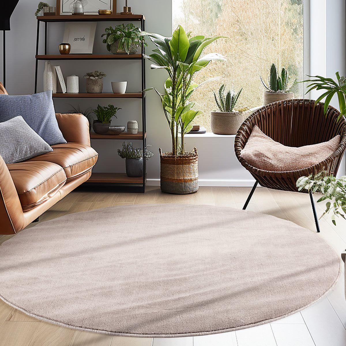 Carpettex Waschbarer Kurzflor Teppich Modern Einfarbig Weich