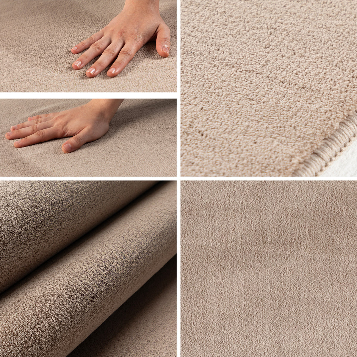Carpettex Waschbarer Kurzflor Teppich Modern Einfarbig Weich