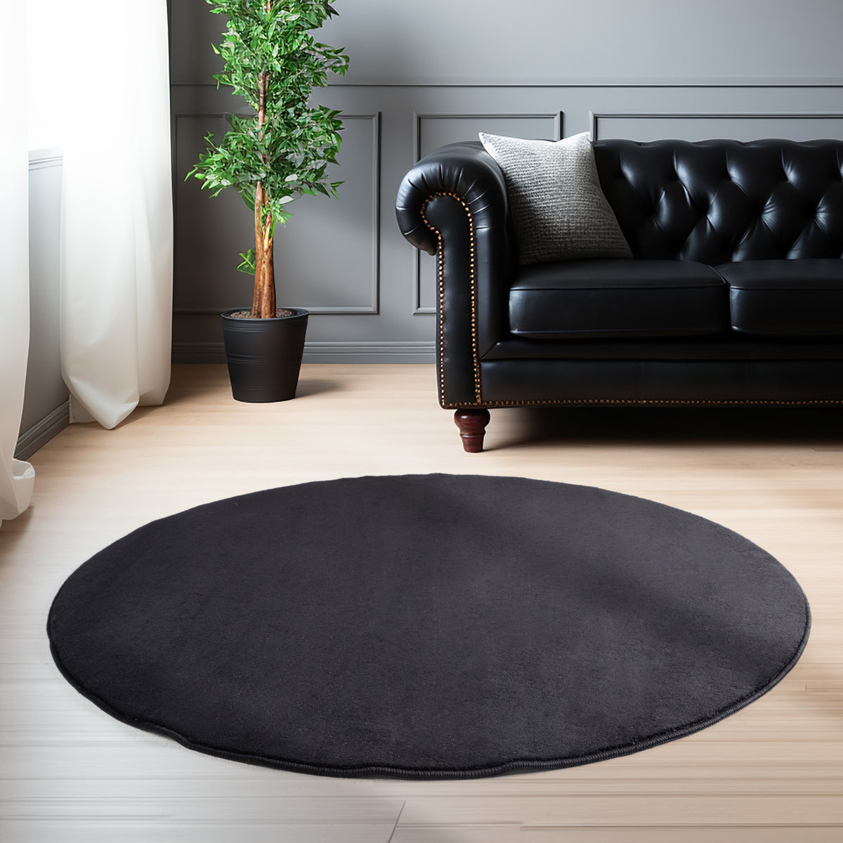 Carpettex Waschbarer Kurzflor Teppich Modern Einfarbig Weich