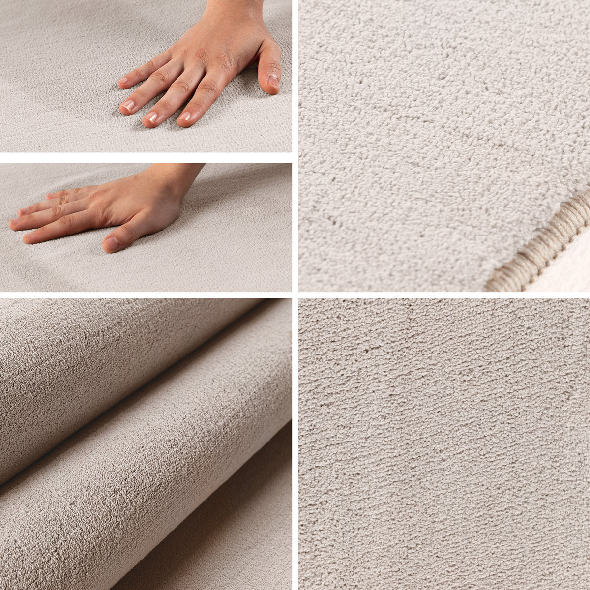 Carpettex Waschbarer Kurzflor Teppich Modern Einfarbig Weich