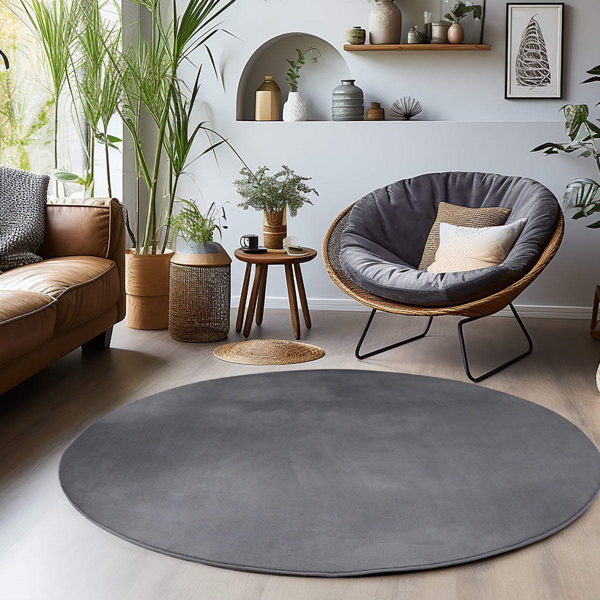 Carpettex Waschbarer Kurzflor Teppich Modern Einfarbig Weich