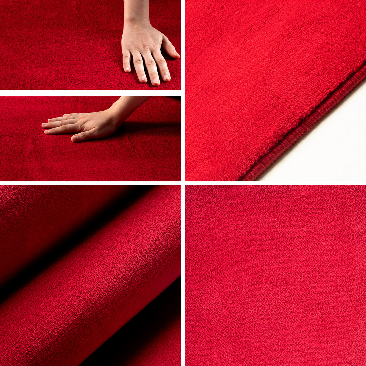 Carpettex Waschbarer Kurzflor Teppich Modern Einfarbig Weich