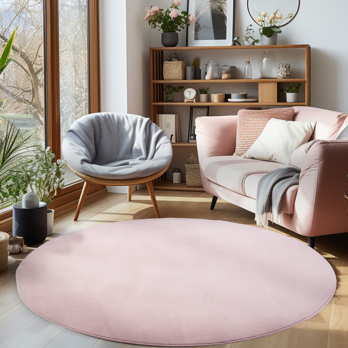 Carpettex Waschbarer Kurzflor Teppich Modern Einfarbig Weich