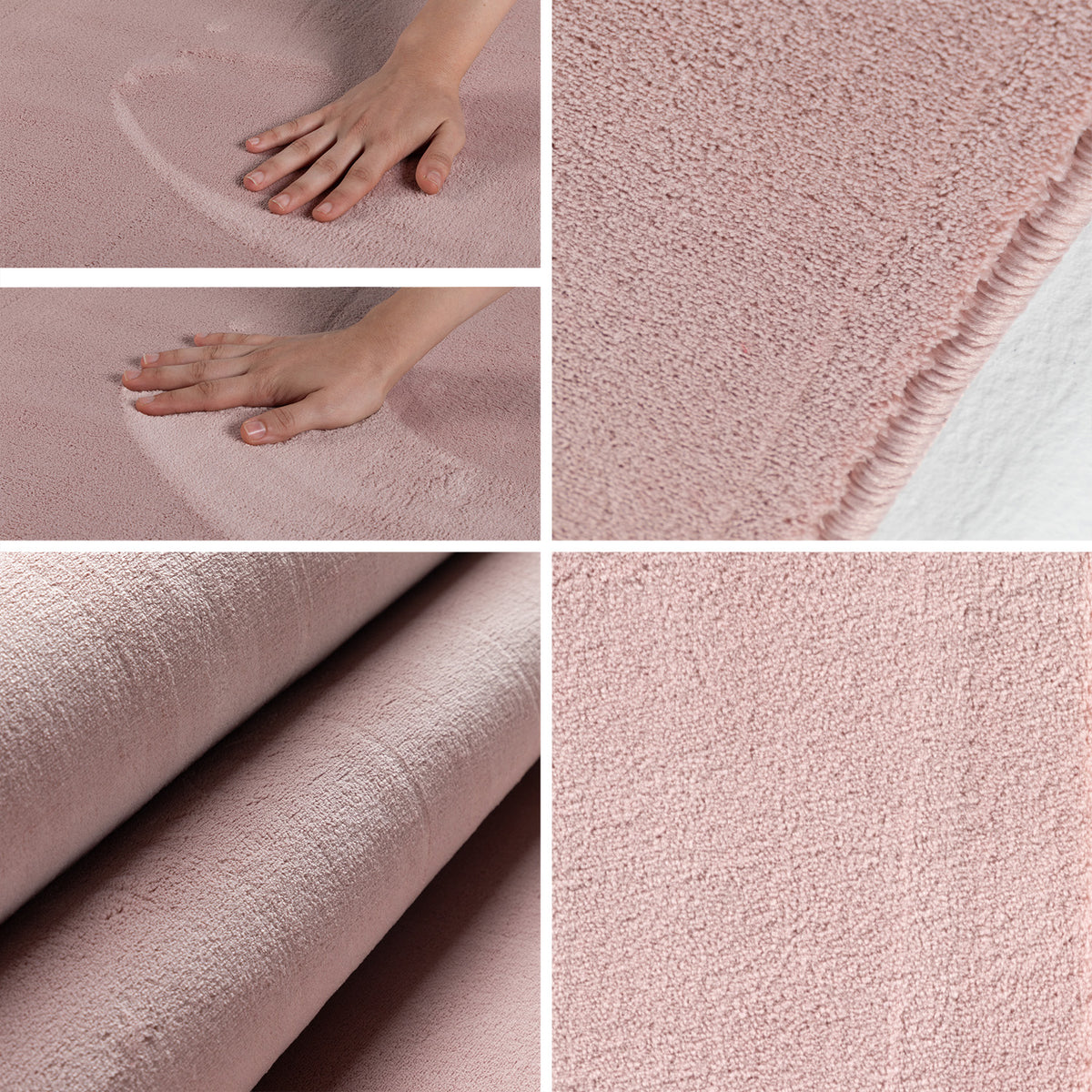 Carpettex Waschbarer Kurzflor Teppich Modern Einfarbig Weich