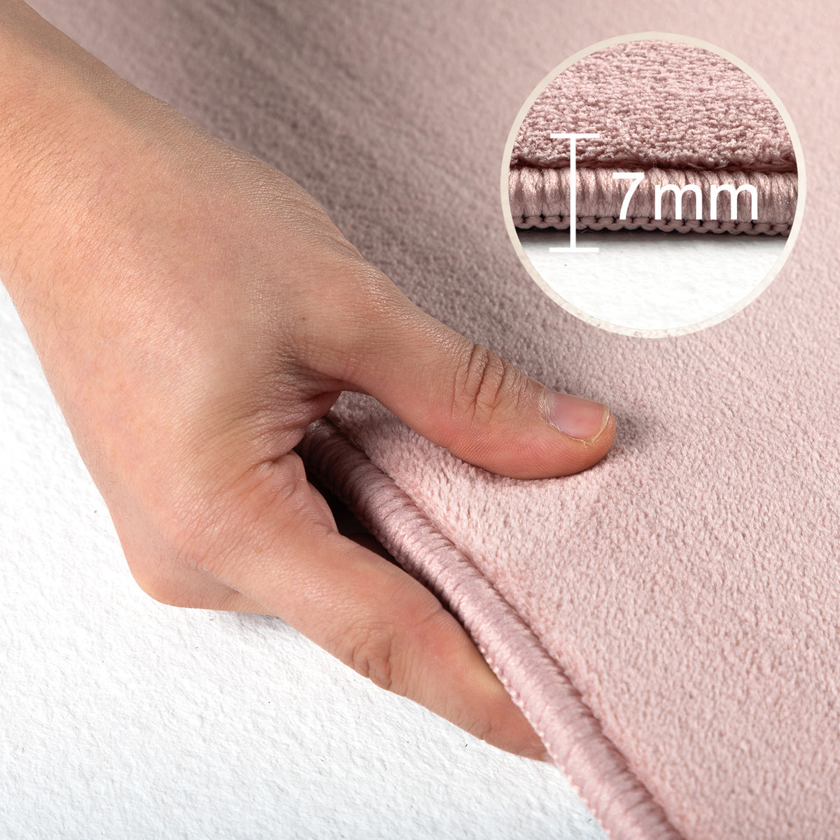 Carpettex Waschbarer Kurzflor Teppich Modern Einfarbig Weich