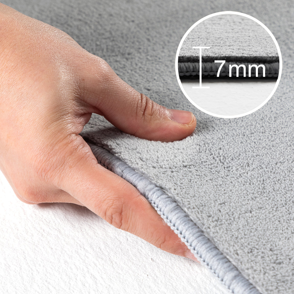 Carpettex Waschbarer Kurzflor Teppich Modern Einfarbig Weich