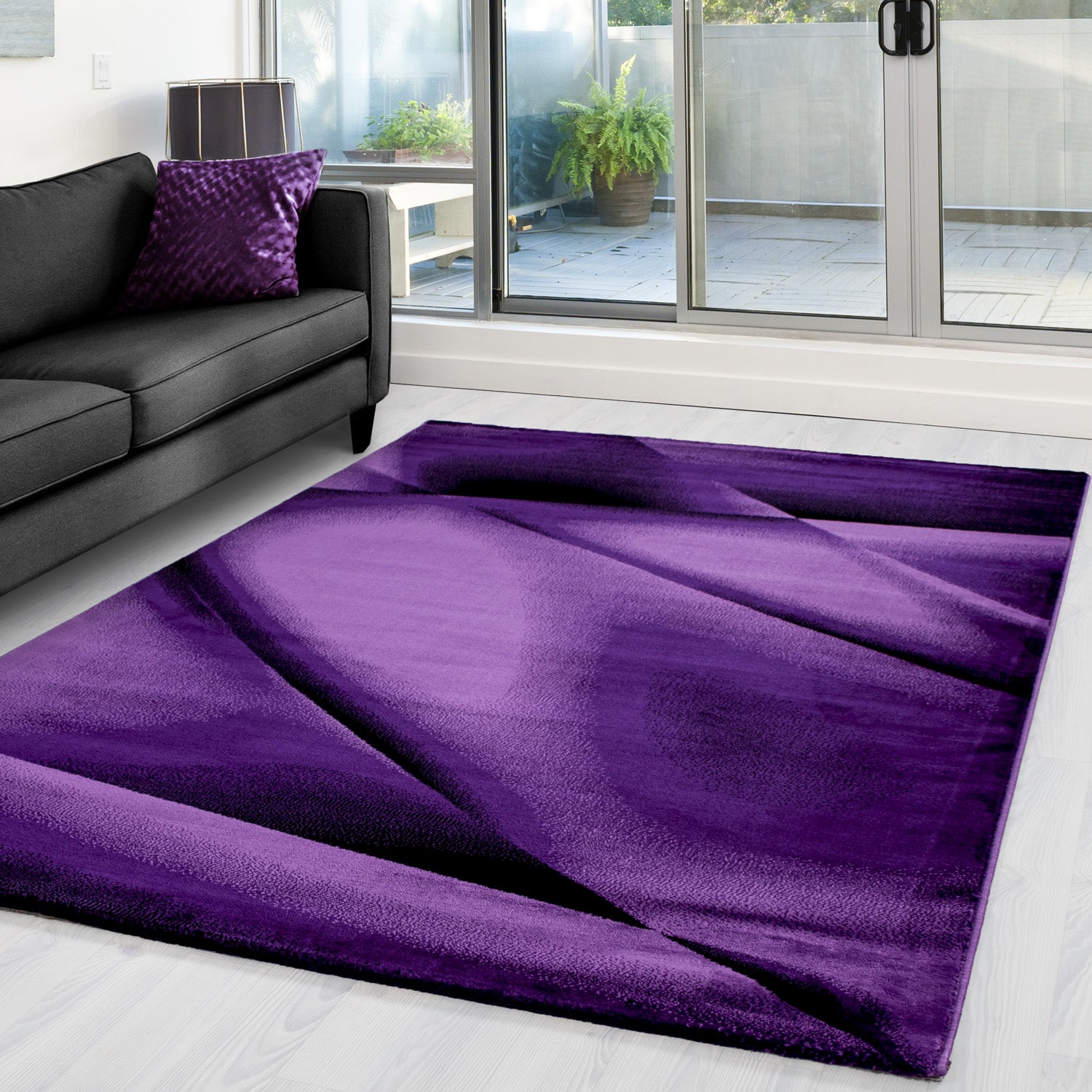 Modern short pile rug for living room, bedroom, abstract design, easy to care for