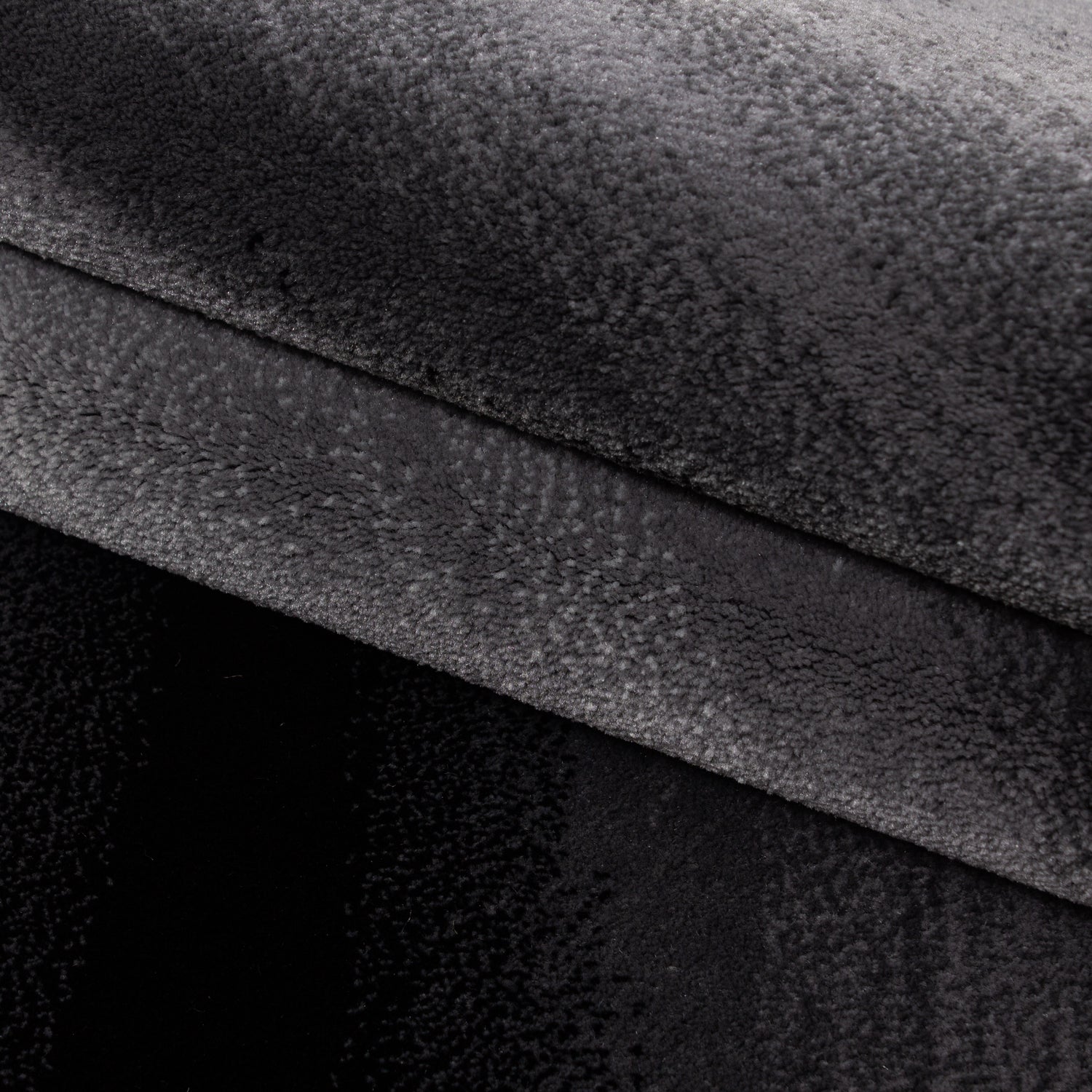 Ensemble de tapis de passage de lit, bordure de tapis, motif d'ombre, noir chiné