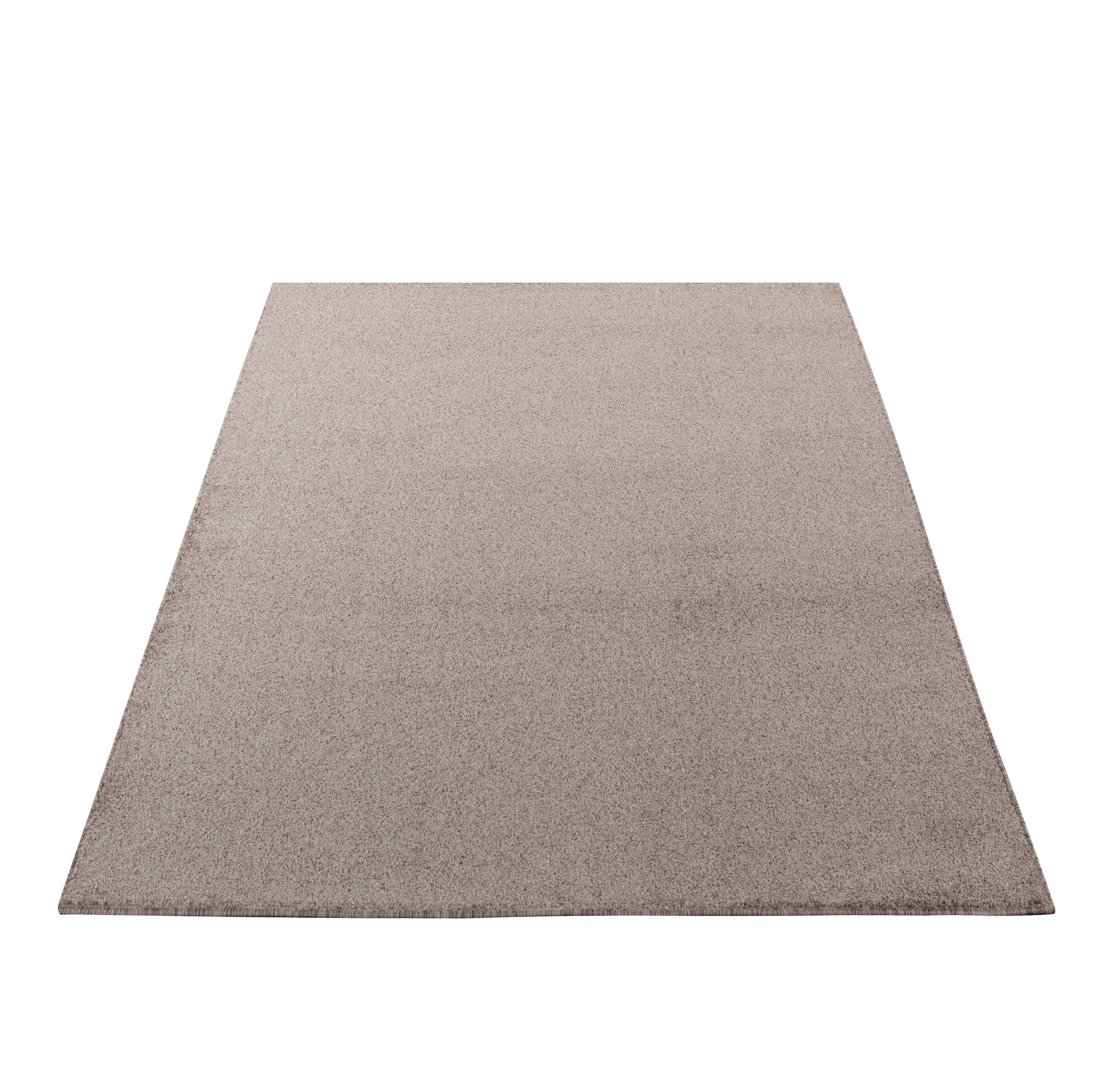 Einfarbiger Teppich Wohnzimmer Schlafzimmer Küchenteppich Kurzflor Weich Beige