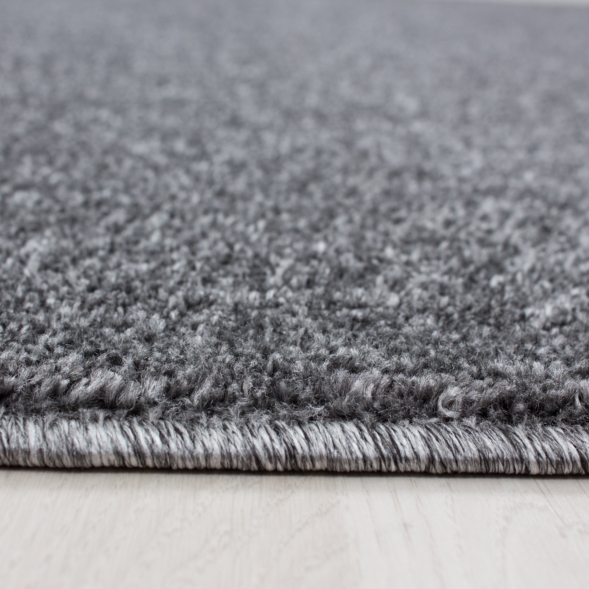 Bordure de lit tapis à poils ras ensemble 3 pièces uni gris uni