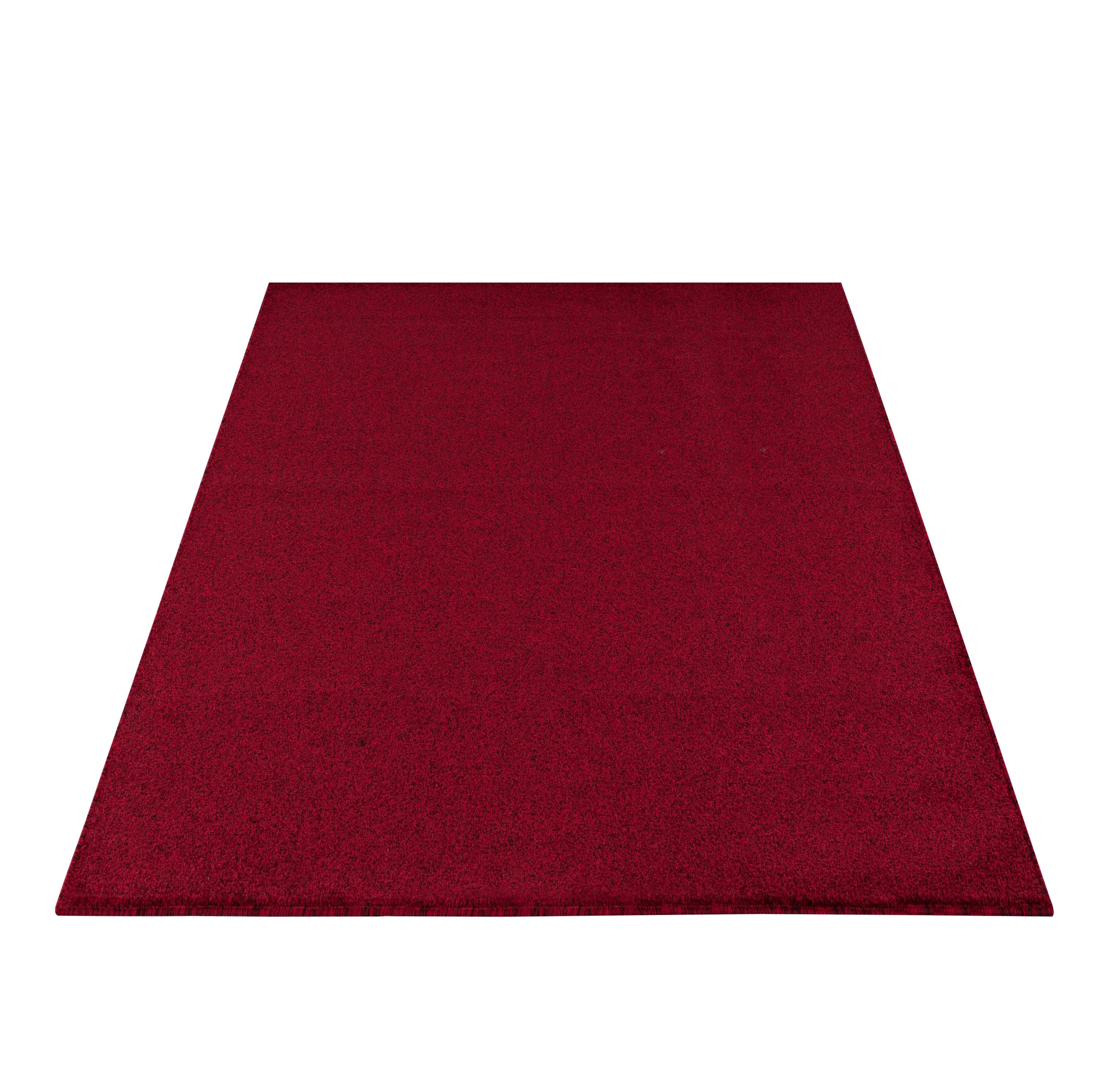 Einfarbiger Teppich Wohnzimmer Schlafzimmer Küchenteppich Kurzflor Weich Rot