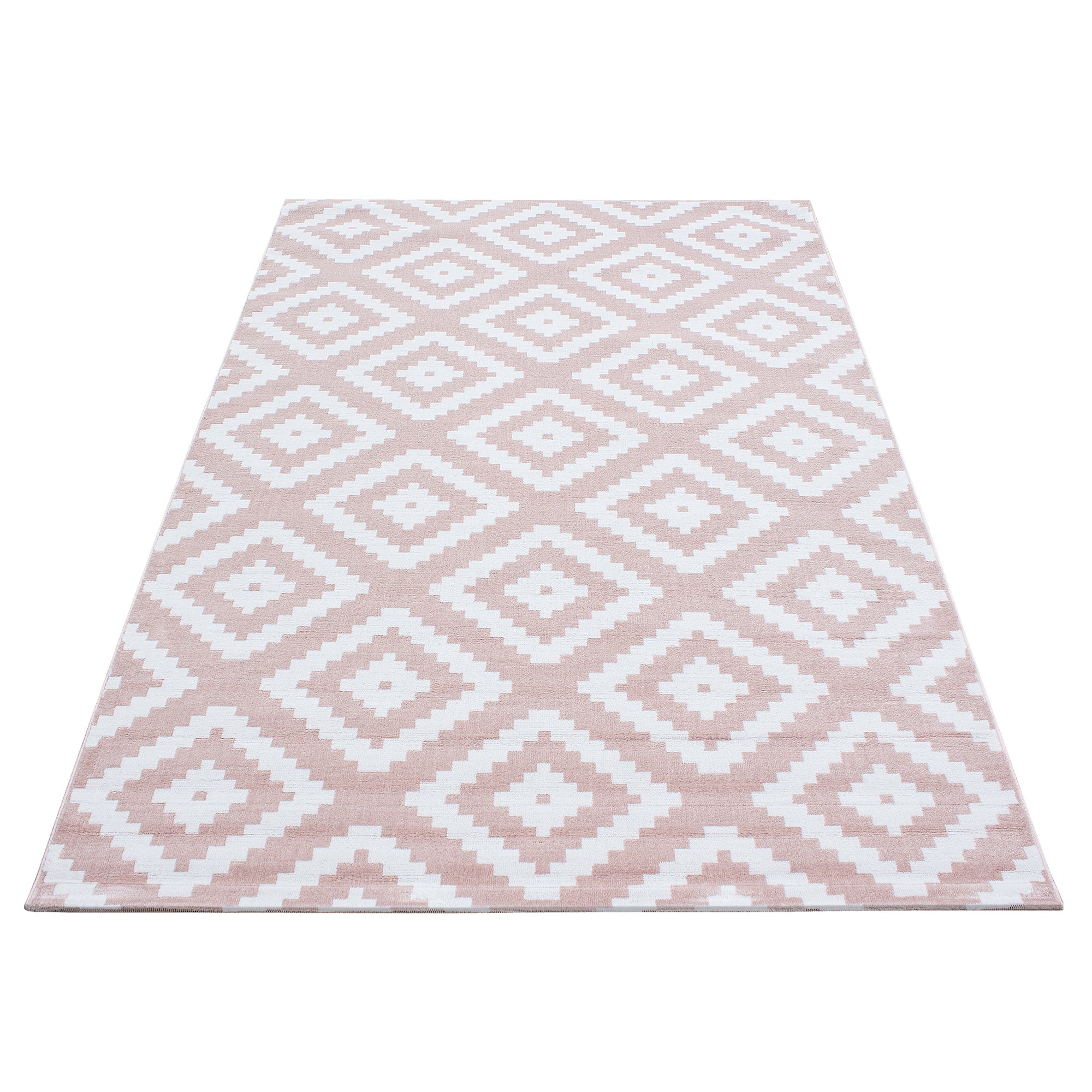 Modern Kurzflor Teppich Wohnzimmer Rauten Design Weicher flor Pflegeleicht