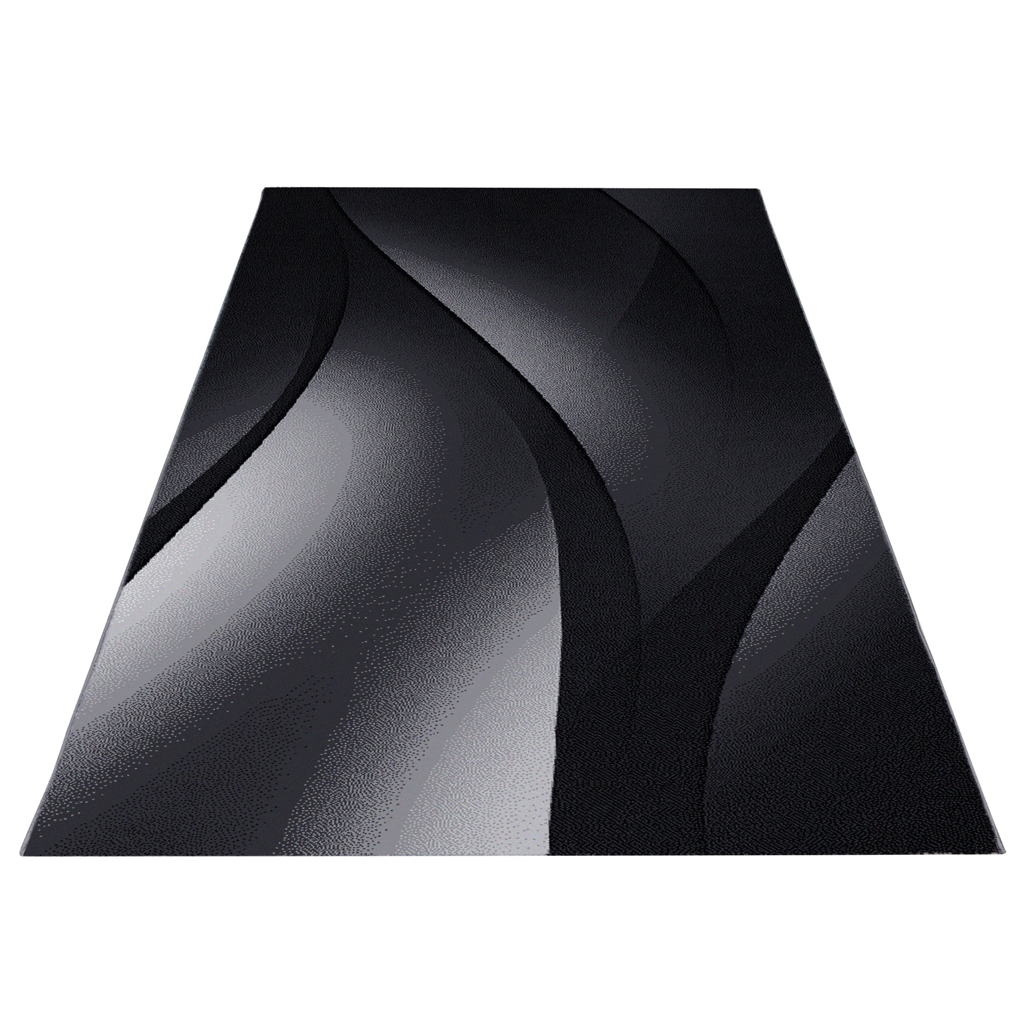 Modern Kurzflor Teppich Wohnzimmer Abstrakt Wellen Design Pflegeleicht