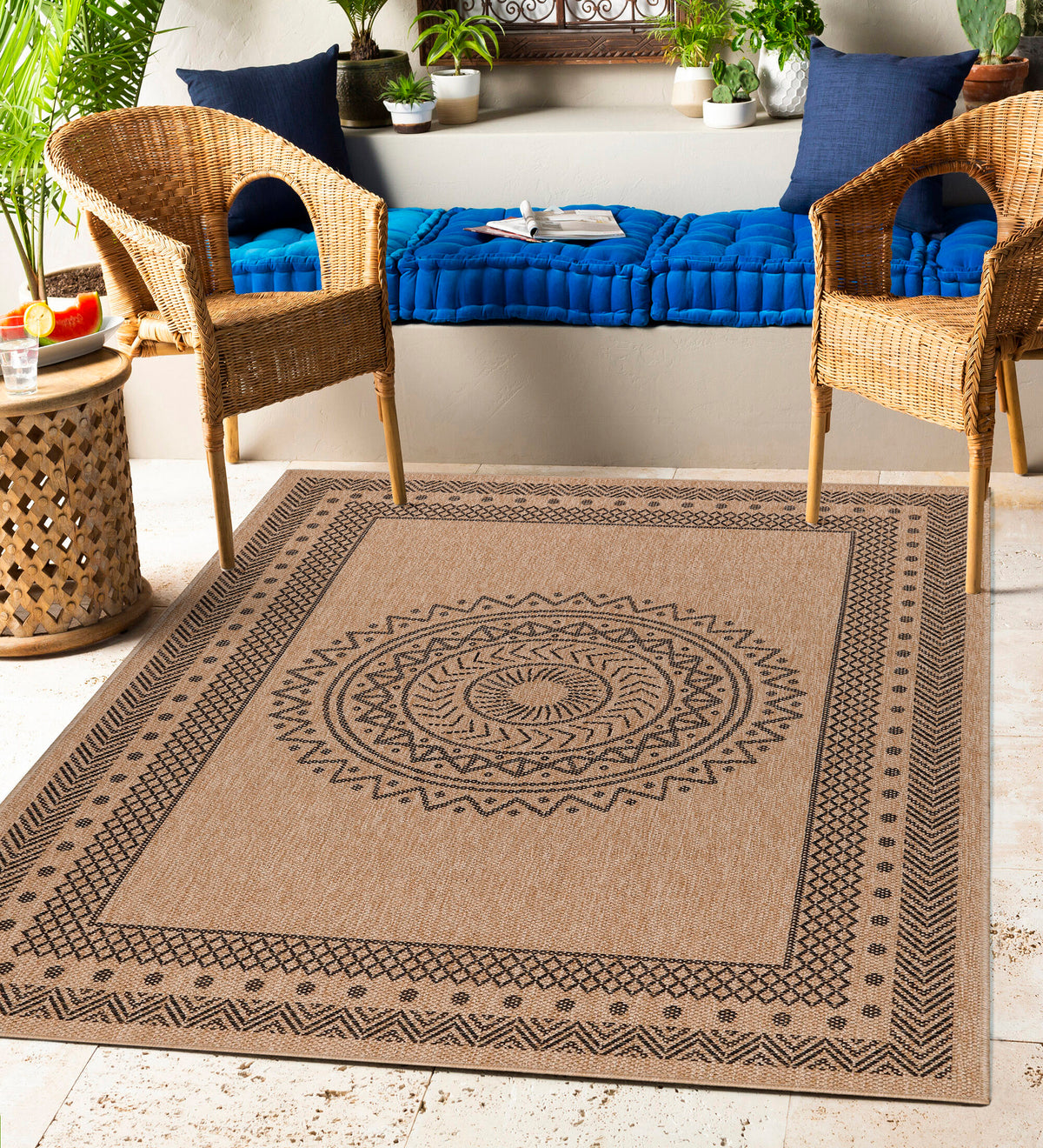 Carpettex Outdoor Teppich Wetterfest Flachgewebe Jute-Optik