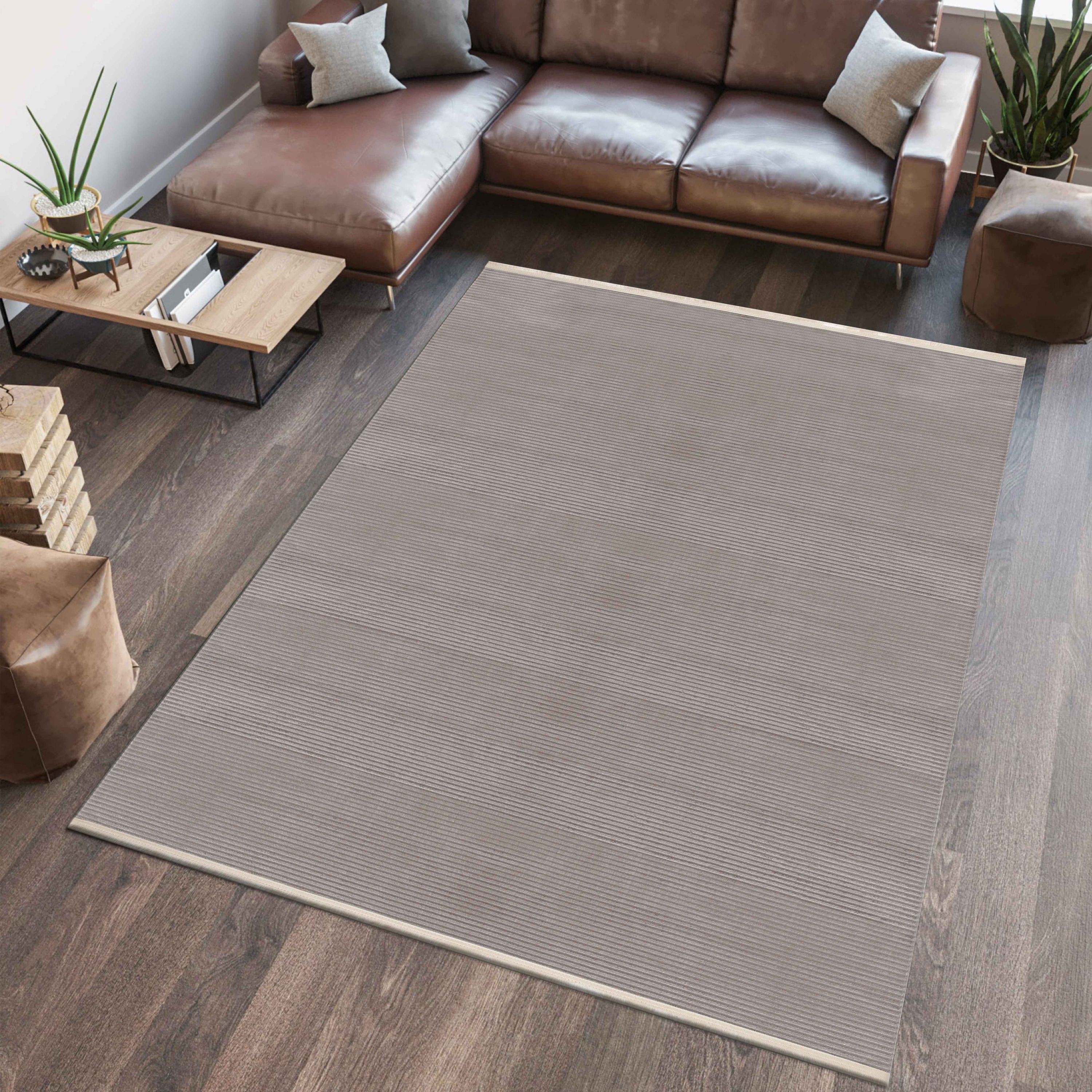 Modern Designer Wohnzimmer Teppich Dünner Einfarbig Boho-Stil Waschbar