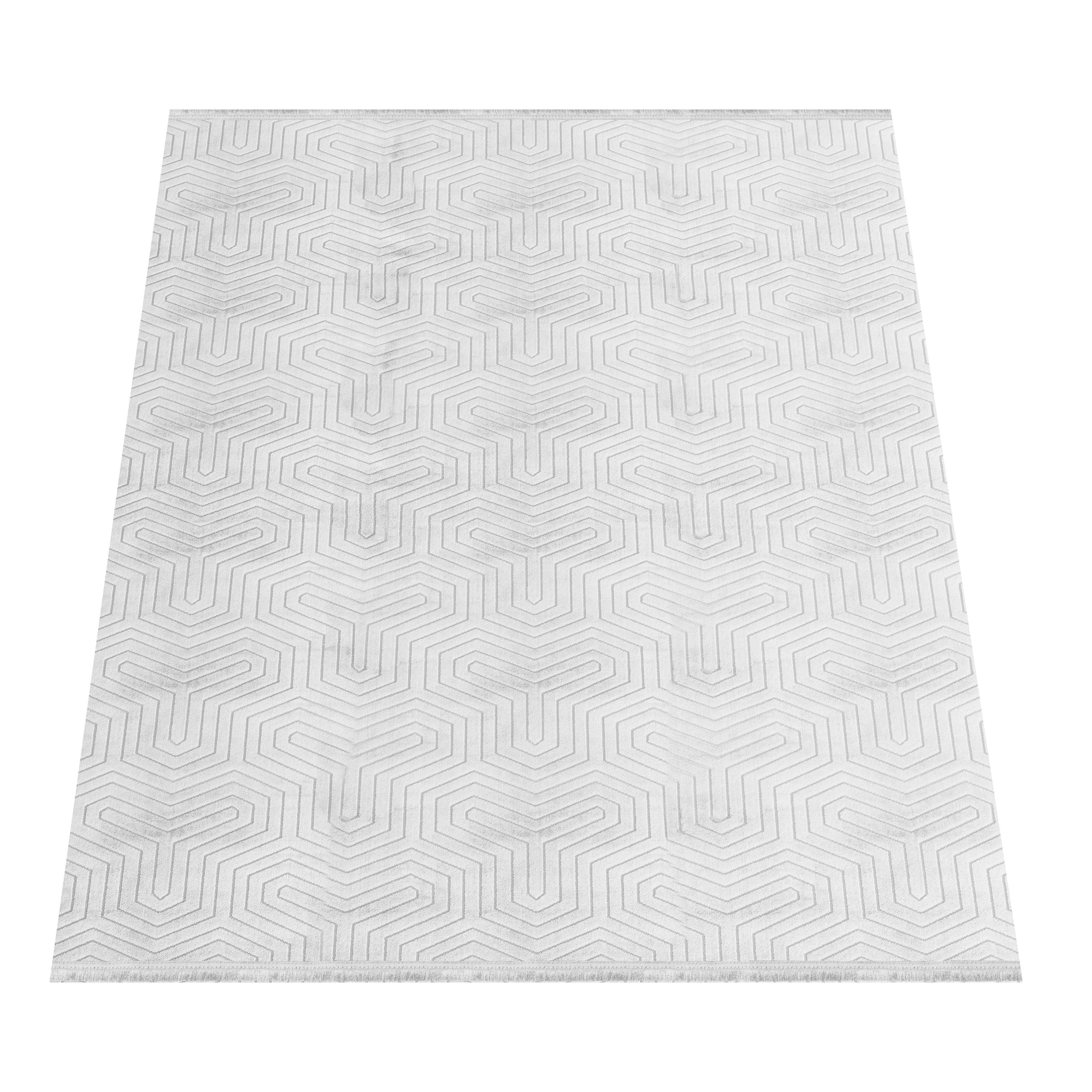 Modern Designer Living Room Rug Thin Plain Boho Style Washable