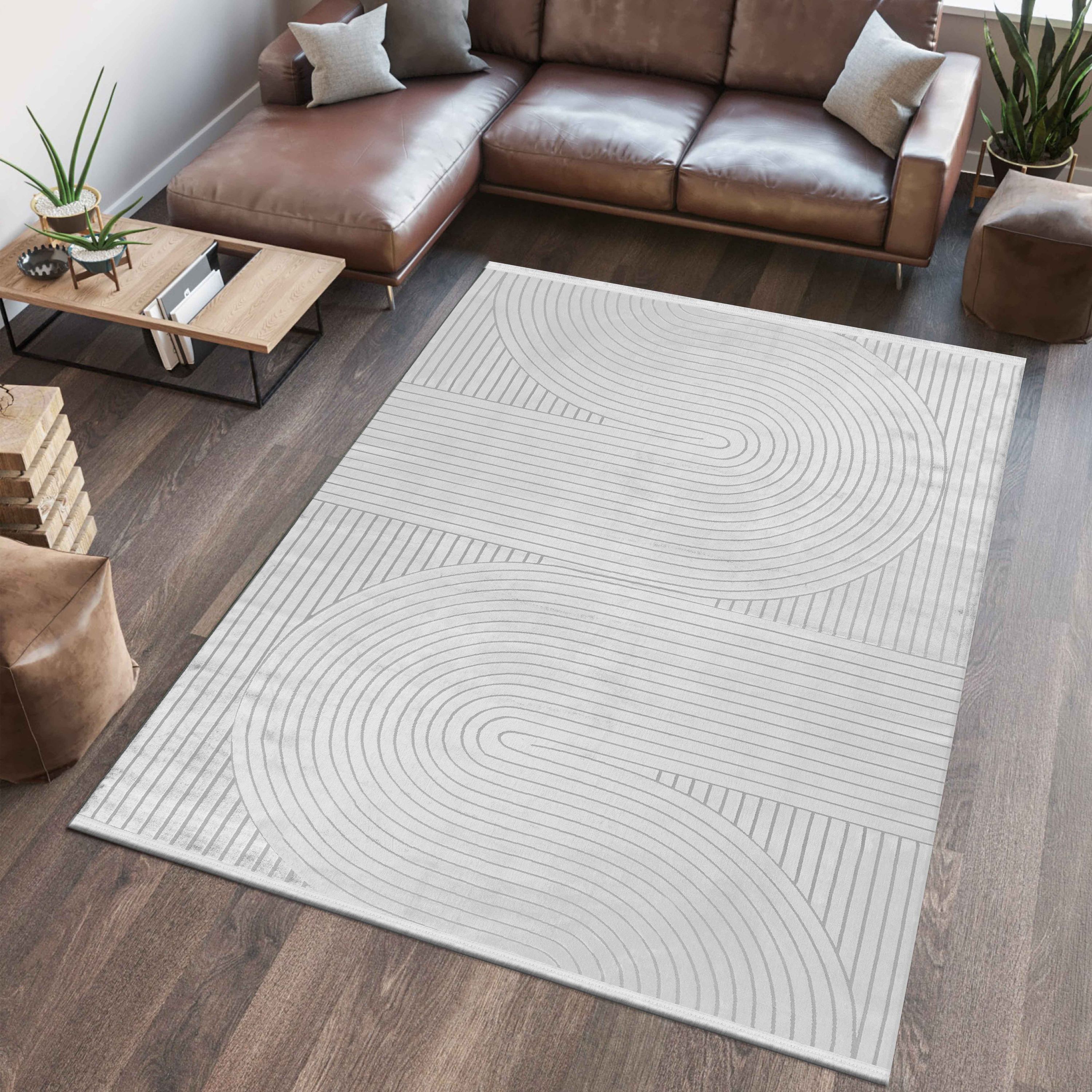 Tapis de salon de créateur moderne, fin et uni, style Boho, lavable