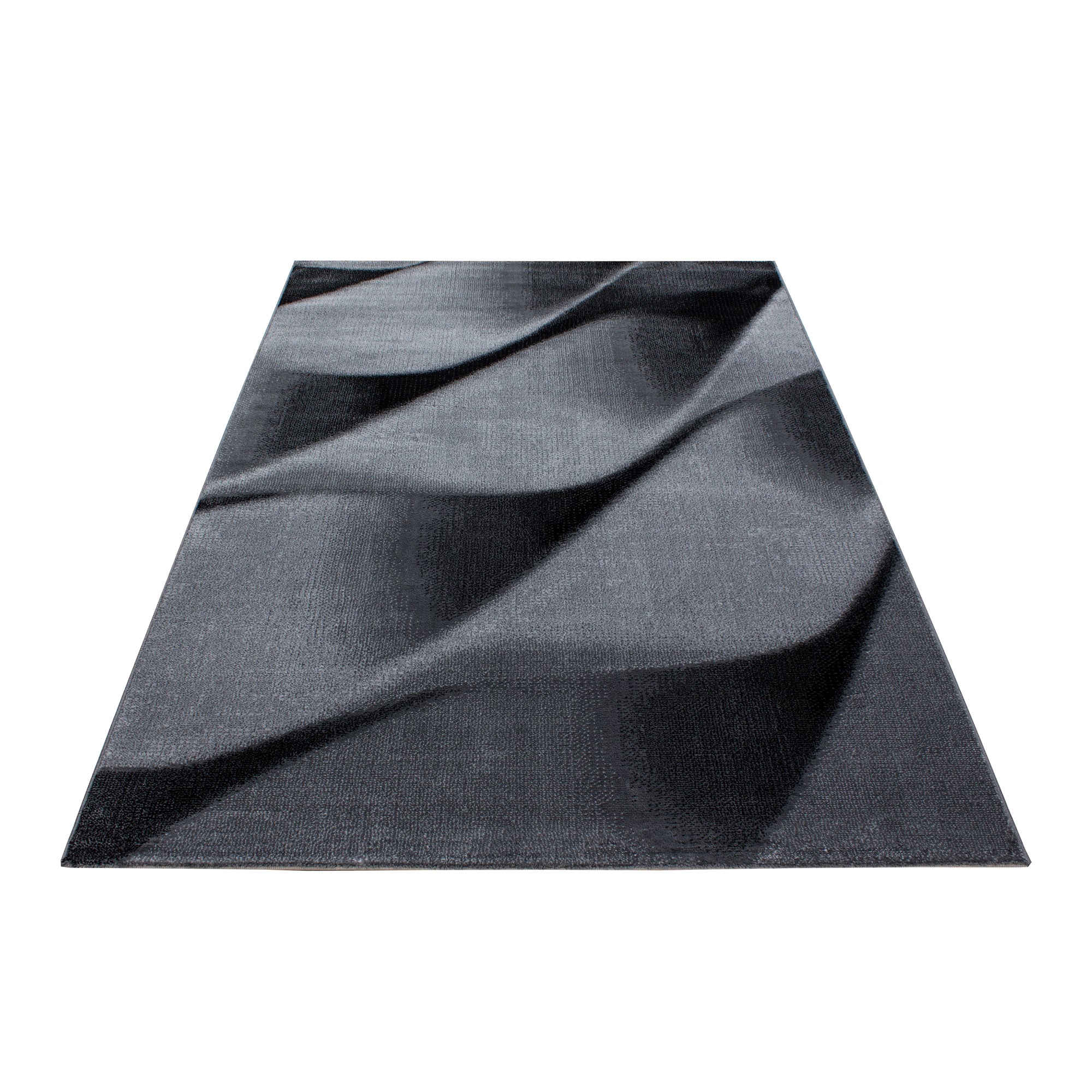 Tapis Salon Chambre Moderne À Poils Courts Conception De Vague Abstraite Robuste