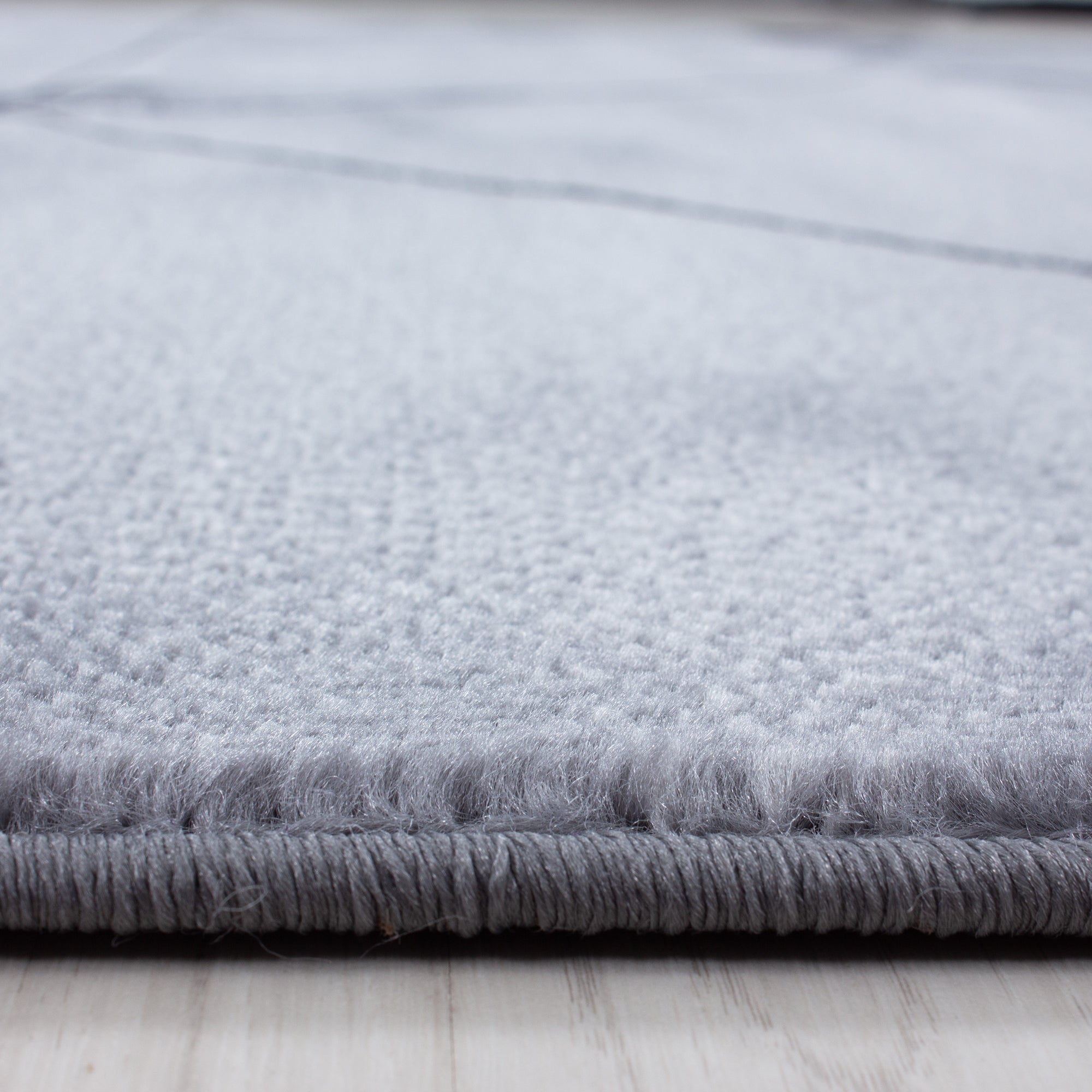 Bettumrandung Läuferset Teppich Marmor optik Linien Muster 3 Teilig Schwarz Grau