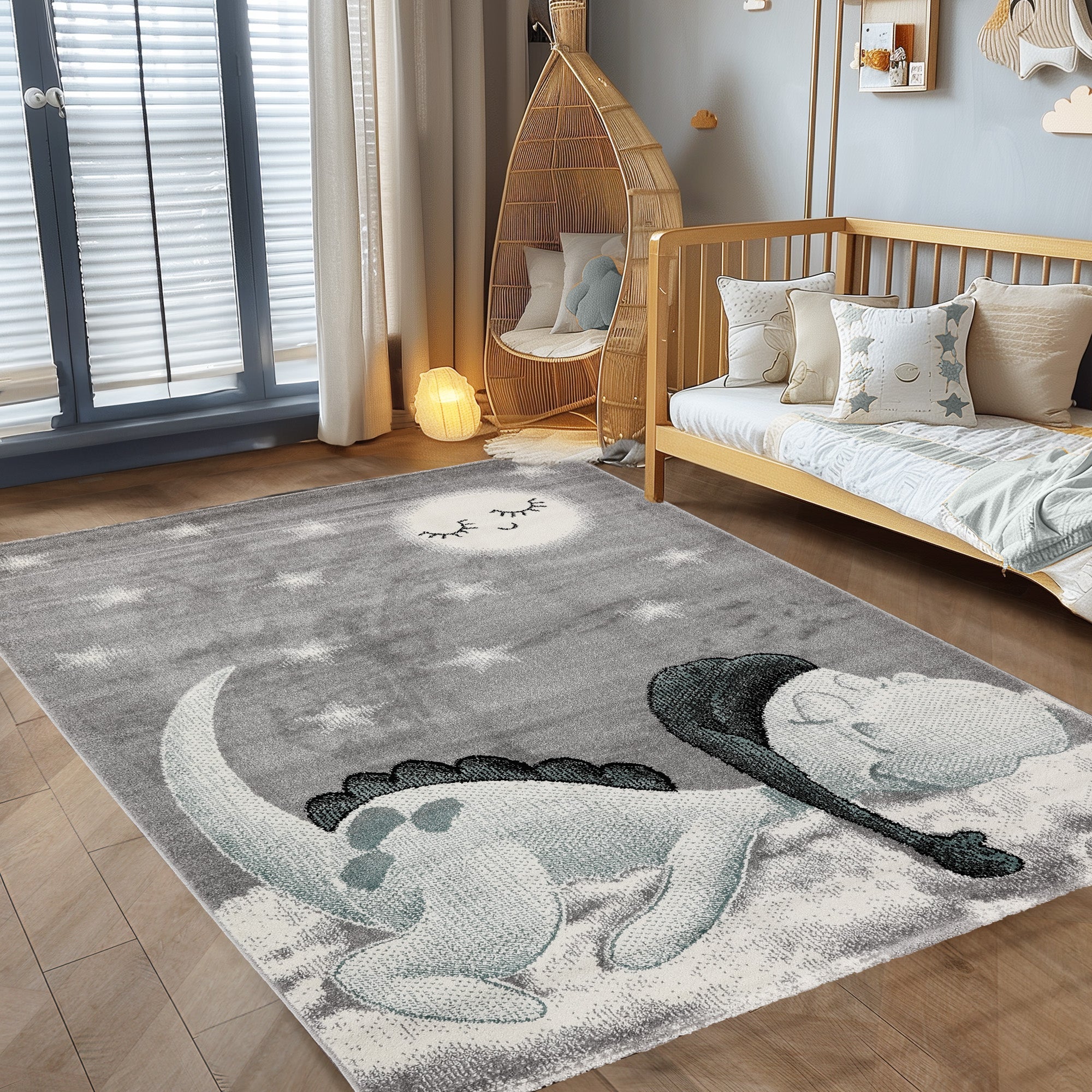 Kinderteppich Kinderzimmer Dinosaurier Design Kinder Teppich Babyzimmer Weich