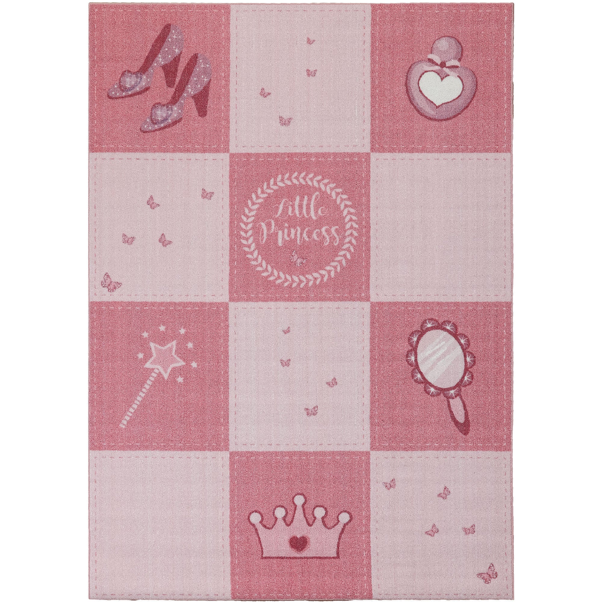 Kinderteppich Mädchen Prinzessin Design Spielteppich Rutschfest Waschbar