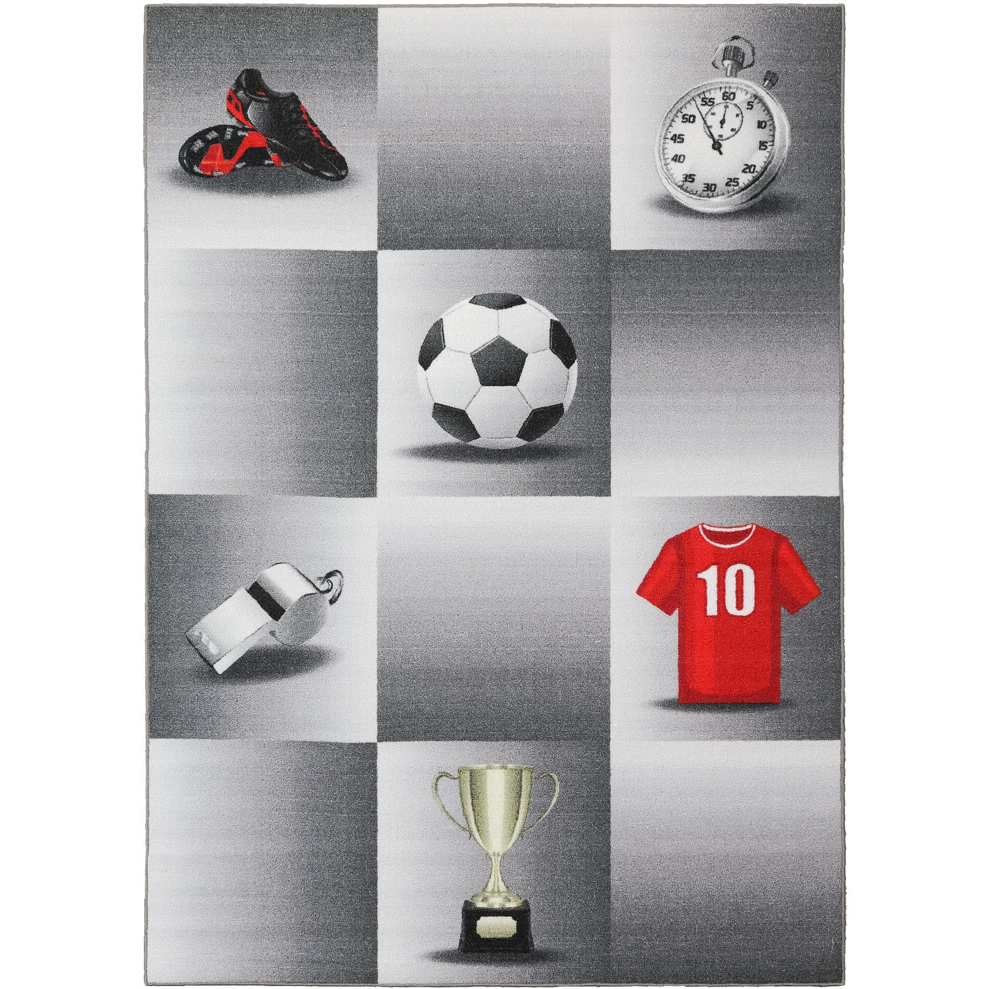 Kinderteppich Jungen Fußball-Design Kinderzimmer Spielteppich Rutschfest