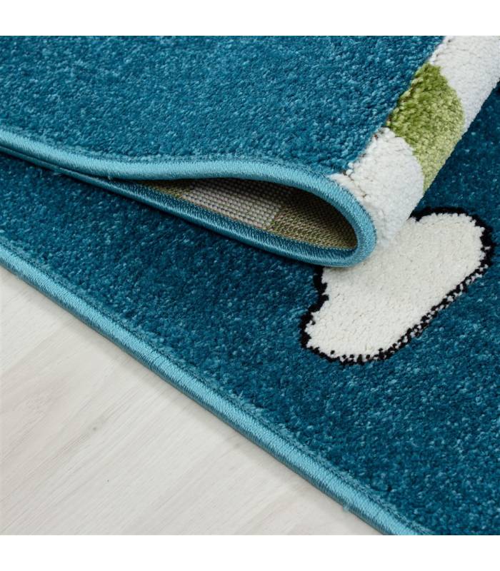 Kinderteppich Kurzflor Leuchtturm Seefahrt Schiff Kinderzimmer Grau Beige