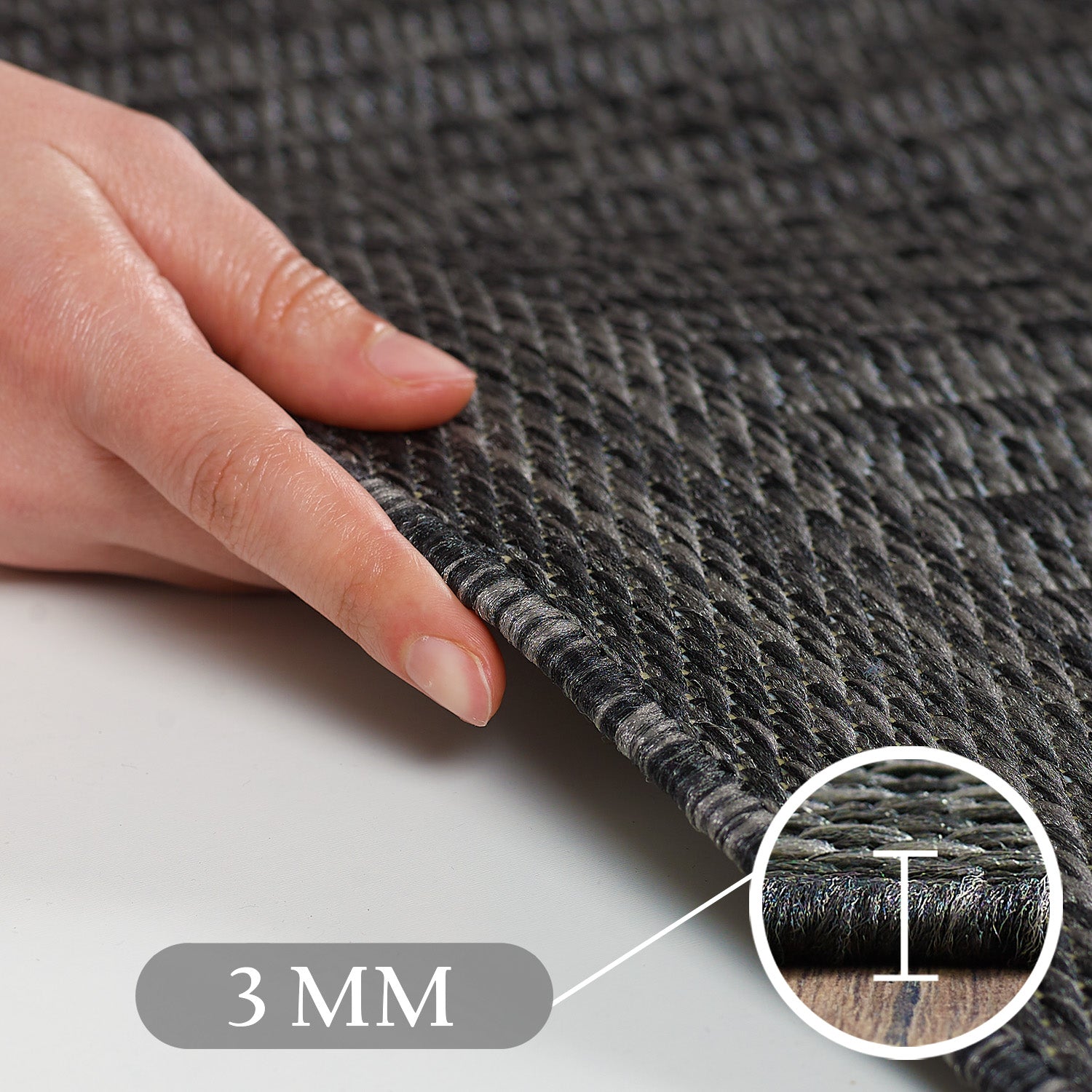Teppich Wohnzimmer Beige Hochflor Läufer Flur Skandi Boho Teppich 3D Design